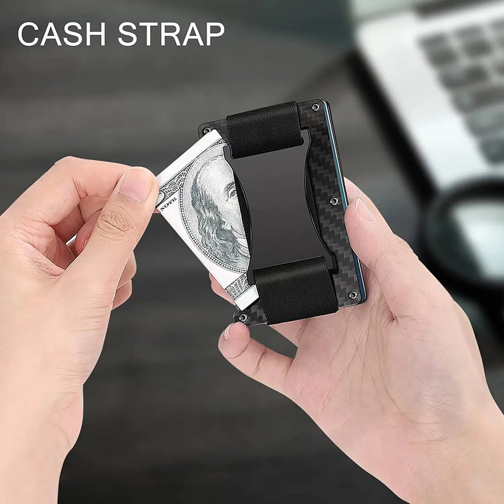 Carbon Fiber Minimalist Slim Wallet Carteira for Men Cartera Tarjetero Hombre RFID Cashback Credit Card Holder Luxury