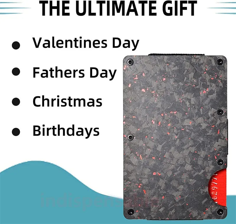 Carbon Fiber Minimalist Slim Wallet Carteira for Men Cartera Tarjetero Hombre RFID Cashback Credit Card Holder Luxury